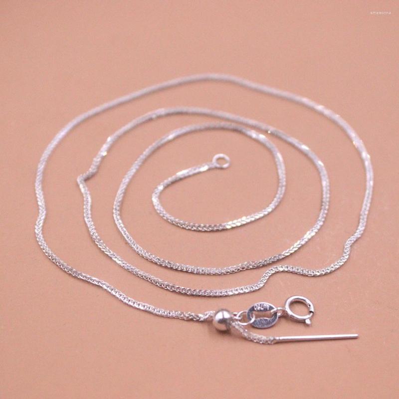 Chains Pure 18K White Gold Necklace 0.7mmW Wheat Chain Foxtail Adjustable 45cm 1.8-2.2g
Chains Pure 18K White Gold Necklace 0.7mmW Wheat Chain Foxtail Adjustable 45cm 1.8-2.2g