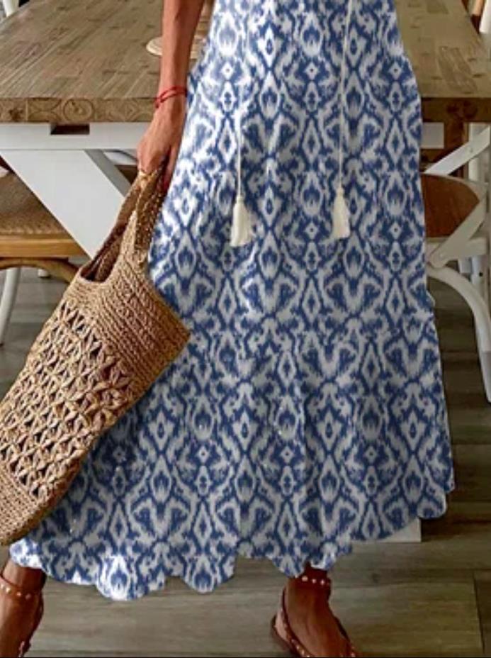 Womens Casual Dresses Shift Dress Maxi Dress half Sleeve Floral Print Summer Fall V Neck Casual Geometric Printed Dress