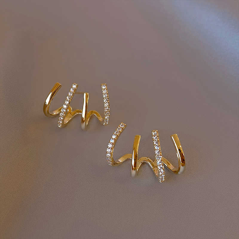 Charm Korean Style Butterfly Ear Clips Without Piercing For Women Sparkling Zircon Ear Cuff Clip Earrings Wedding Party Jewelry Gifts G230307
