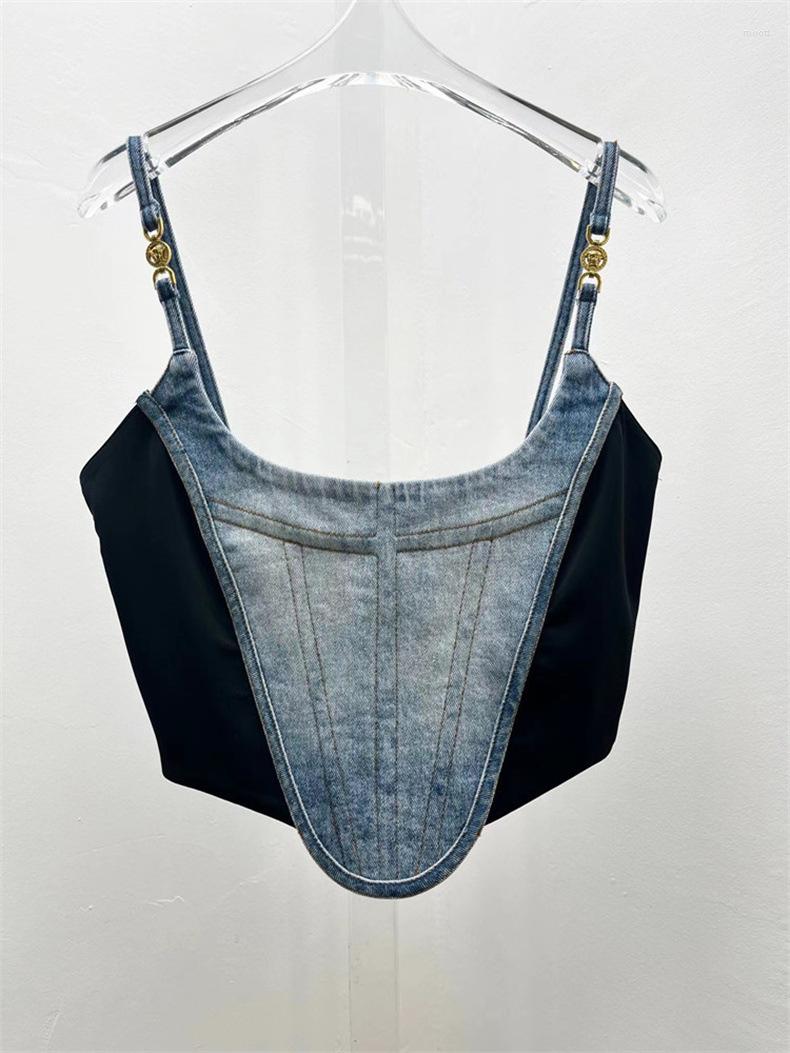 Women' Tanks 2023 High Quality Spliced Fishbone Denim Suspender Vest Women' Summer Sexy Backless Short Outerwear Top, Blue
Women' Tanks 2023 High Quality Spliced Fishbone Denim Suspender Vest Women' Summer Sexy Backless Short Outerwear Top, Blue