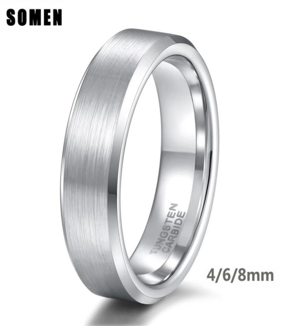 Somen Silver Color 6mm Tungsten Brushed Classic Wedding Bands Male Engagement Rings Men Party Jewelry Bague Homme6929999
Somen Silver Color 6mm Tungsten Brushed Classic Wedding Bands Male Engagement Rings Men Party Jewelry Bague Homme6929999