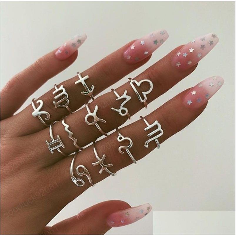 Band Rings 12 Pcs/Set Bohemian Twee Constellations Ring For Women Vintage Sier Color Midi Finger Party Jewelry Anniversary Gift Drop Dhb5V
Band Rings 12 Pcs/Set Bohemian Twee Constellations Ring For Women Vintage Sier Color Midi Finger Party Jewelry Anniversary Gift Drop Dhb5V
