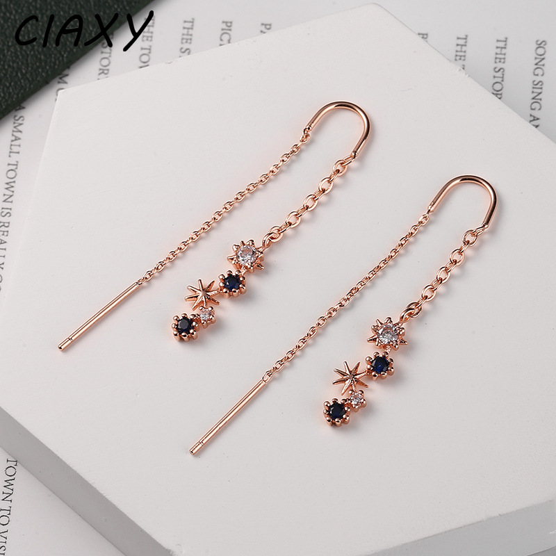 CIAXY Asymmetrical Blue Starry Star Drop Earrings Female Dazzling Micro-inlaid Zircon U-shaped Earring Fashion Jewelry
CIAXY Asymmetrical Blue Starry Star Drop Earrings Female Dazzling Micro-inlaid Zircon U-shaped Earring Fashion Jewelry