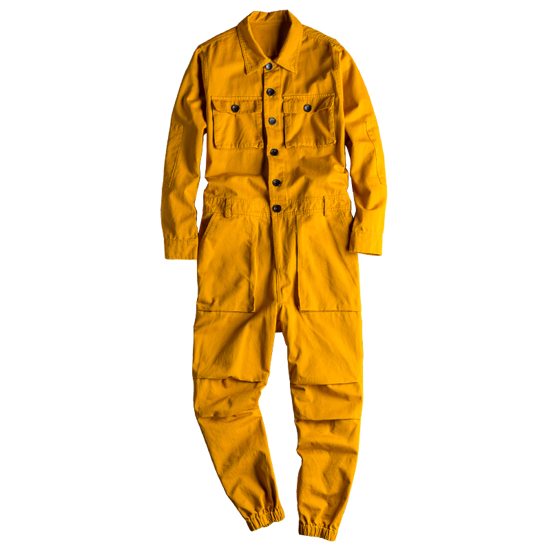 Men's Spring Overalls: Casual Jumpsuit Romper With Multi Pockets For Streetwear Fashion