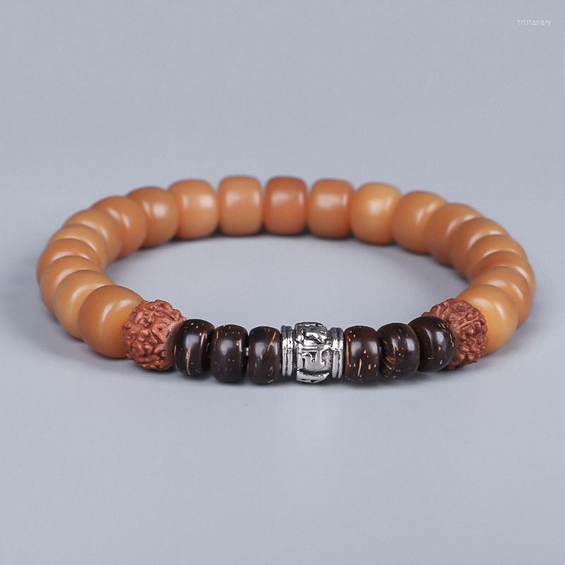 Charm Bracelets Horn Bone Coconut Shell Olive Nut Bracelet Tibetan Buddhism Mala Beads Six True Mantra Words Meditation OM Jewelry
Charm Bracelets Horn Bone Coconut Shell Olive Nut Bracelet Tibetan Buddhism Mala Beads Six True Mantra Words Meditation OM Jewelry