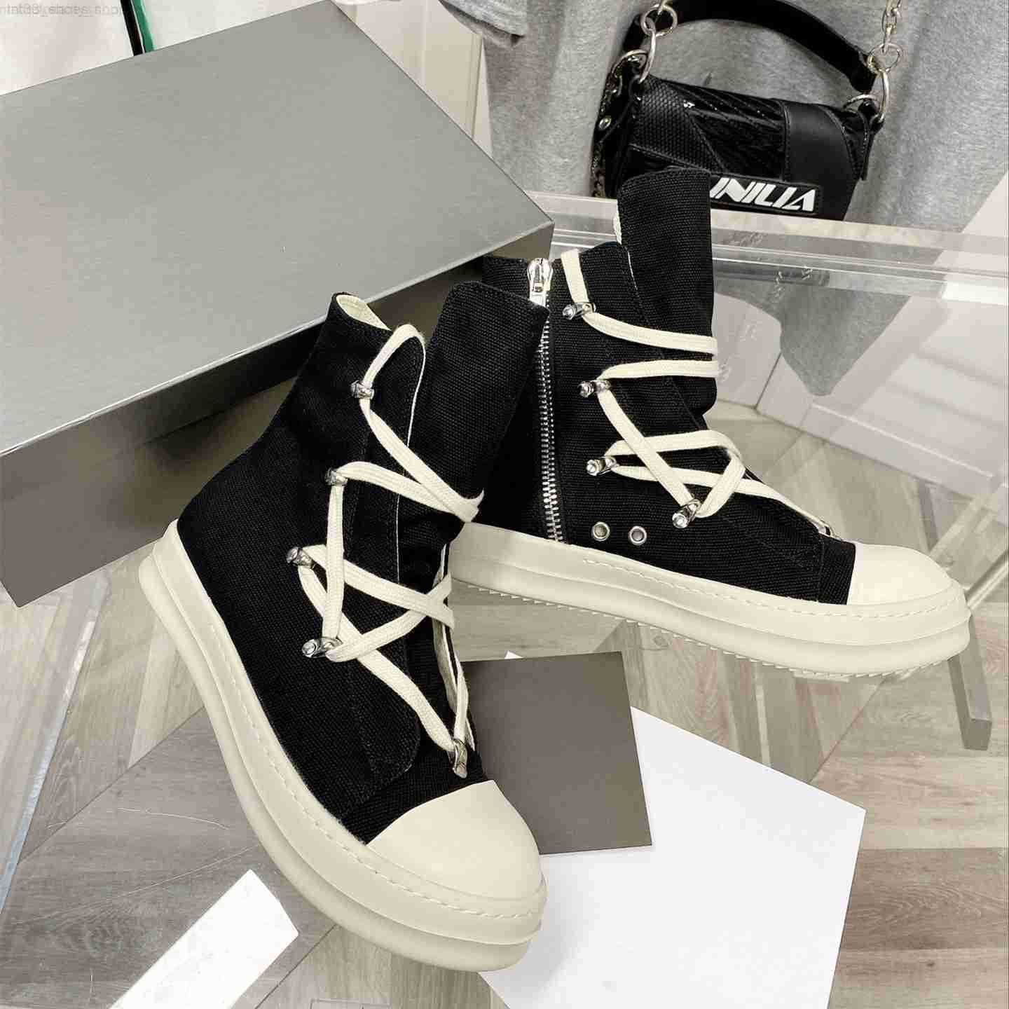 Canvas Designer Sneakers Retro Shoes Spring Ankle Boots Rick Breathable Women Booties Black White Owen Lace Up High Top Female Board For Men FYXH, Black-2
Canvas Designer Sneakers Retro Shoes Spring Ankle Boots Rick Breathable Women Booties Black White Owen Lace Up High Top Female Board For Men FYXH, Black-2