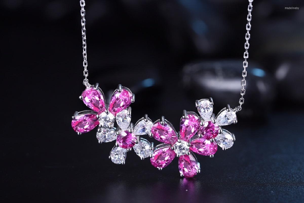 Chains Ruif 925 Silver Lab Grown Pink Spphire Necklace For Women Luxury Exquisite Jewelry Gift Platinum Plated Chain
Chains Ruif 925 Silver Lab Grown Pink Spphire Necklace For Women Luxury Exquisite Jewelry Gift Platinum Plated Chain