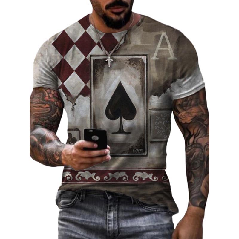 Mens Printing T Shirt Playing Card Pattern Tees Boys T-shirt for Punk Hiphop People Classic Tops for Wholesale, Mix
Mens Printing T Shirt Playing Card Pattern Tees Boys T-shirt for Punk Hiphop People Classic Tops for Wholesale, Mix