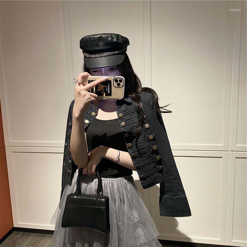 Women's Jackets High-End Retro Military Style Handsome Stand Collar Denim Female Double-breasted Old Wild Short Outerwear, Picture color
Women's Jackets High-End Retro Military Style Handsome Stand Collar Denim Female Double-breasted Old Wild Short Outerwear, Picture color