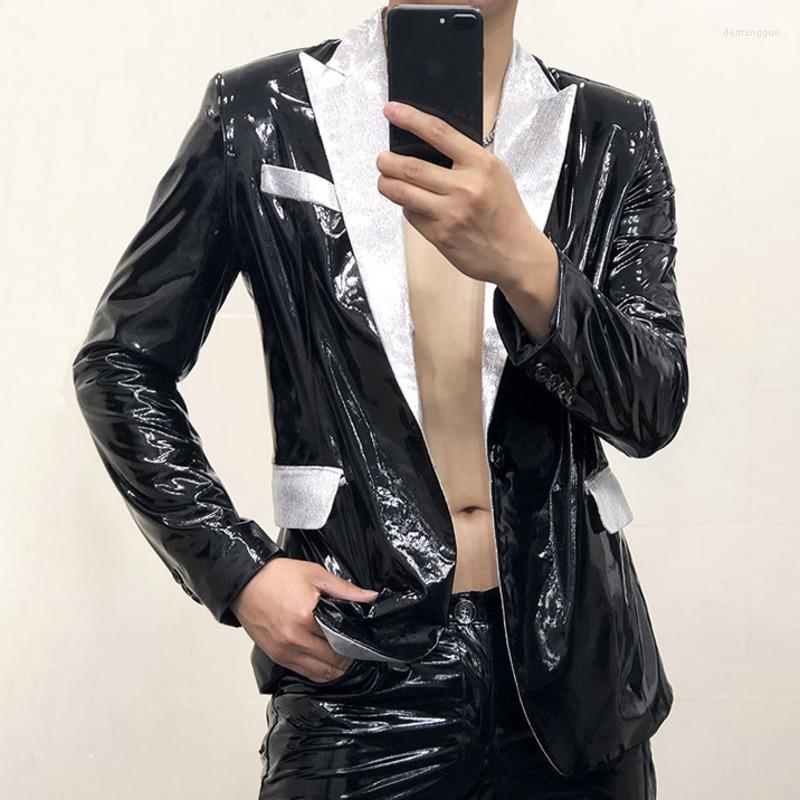 Men's Suits High Quality Black Mirror Glossy Leather Silver Patchwork Blazers 2023 Men's Oversized Nightclub Performance Custom Top, Black only blazer
Men's Suits High Quality Black Mirror Glossy Leather Silver Patchwork Blazers 2023 Men's Oversized Nightclub Performance Custom Top, Black only blazer