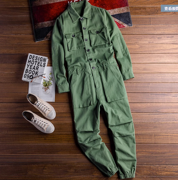 Men's Spring Overalls: Casual Jumpsuit Romper With Multi Pockets For Streetwear Fashion