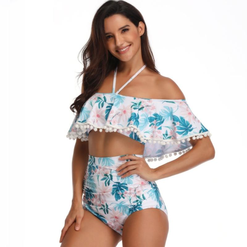 Swimwears One-Piece Suits Women Swimwear Two Piece Bikini Set Off Shoulder High Waist Bathing Suit
Swimwears One-Piece Suits Women Swimwear Two Piece Bikini Set Off Shoulder High Waist Bathing Suit