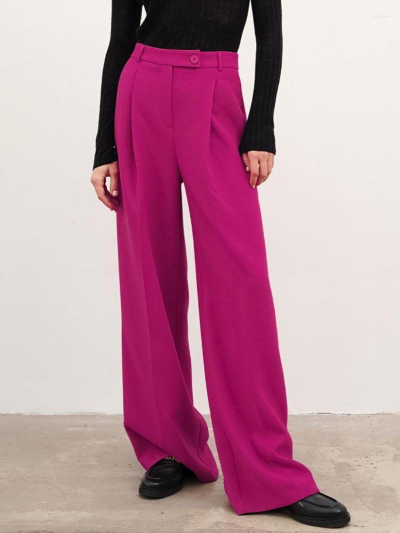 Women's Pants Rose Pink Elegant Pleated Suit Women High Waisted Wide Legs Loose Trousers Casual Ladies Office Floor-Length, Black
Women's Pants Rose Pink Elegant Pleated Suit Women High Waisted Wide Legs Loose Trousers Casual Ladies Office Floor-Length, Black