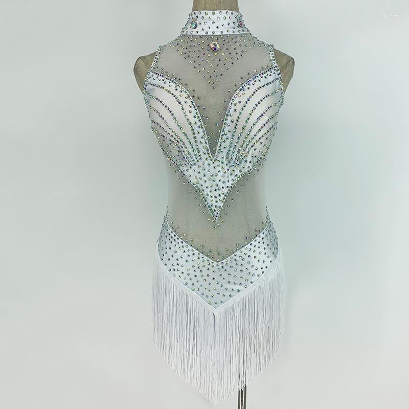 Stage Wear White Latin Dancing Skirt Women Design Professional Tassel Tango Rumba Chacha Lady Competition Dance Dress
Stage Wear White Latin Dancing Skirt Women Design Professional Tassel Tango Rumba Chacha Lady Competition Dance Dress