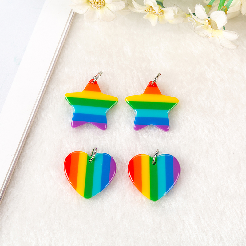 10pcs Earring Charms Flatback Resin LGBT Rainbow Heart and Star For Necklace Keychain Pendant DIY Making Accessories
10pcs Earring Charms Flatback Resin LGBT Rainbow Heart and Star For Necklace Keychain Pendant DIY Making Accessories