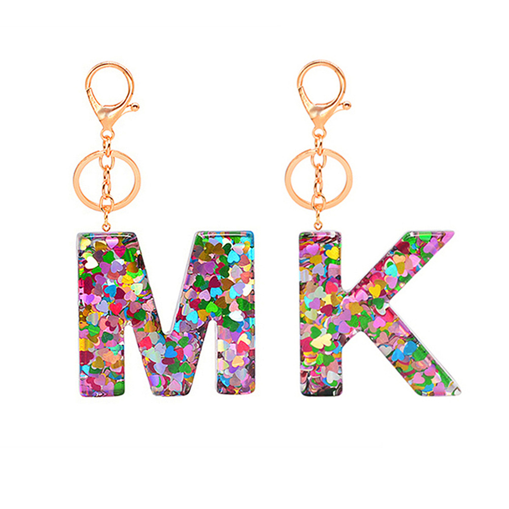 Popular Fashion Resin 26 Alphabet Keyring Handbag Pendant Charms Heart Sequin Letter Keychain For Woman
Popular Fashion Resin 26 Alphabet Keyring Handbag Pendant Charms Heart Sequin Letter Keychain For Woman