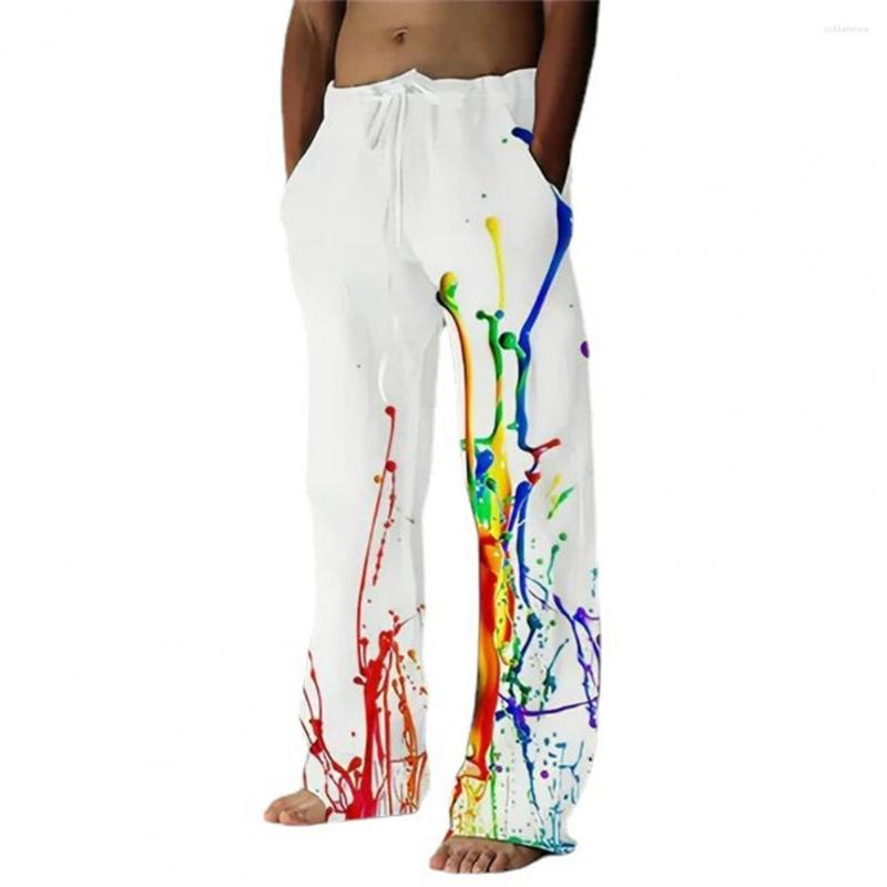 Men's Pants Men Mid-rise Elastic Waistband Baggy Drawstring Pockets Wide Leg Long Summer Colorful Graffiti Print Trousers, Grey
Men's Pants Men Mid-rise Elastic Waistband Baggy Drawstring Pockets Wide Leg Long Summer Colorful Graffiti Print Trousers, Grey