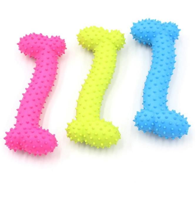 Soft Pet Rubber Dog Toy Rubber Bone Bite Resistant Pet Toys Dog Chew Molars Teeth Training Odorless Toys Solid Products For Dogs