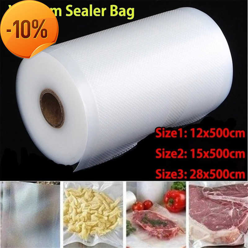 Image of Latest BPA Free Kitchen Vacuum Sealer Bags Reusable Rolls Fresh-keeping Food Saver Storage Bag Package Kitchen Storage and Organization