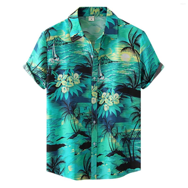 Men's Casual Shirts Male Summer Hawaii Beach Tree Print Shirt Short Sleeve Turn Down Collar Button, Sky blue 
Men's Casual Shirts Male Summer Hawaii Beach Tree Print Shirt Short Sleeve Turn Down Collar Button, Sky blue