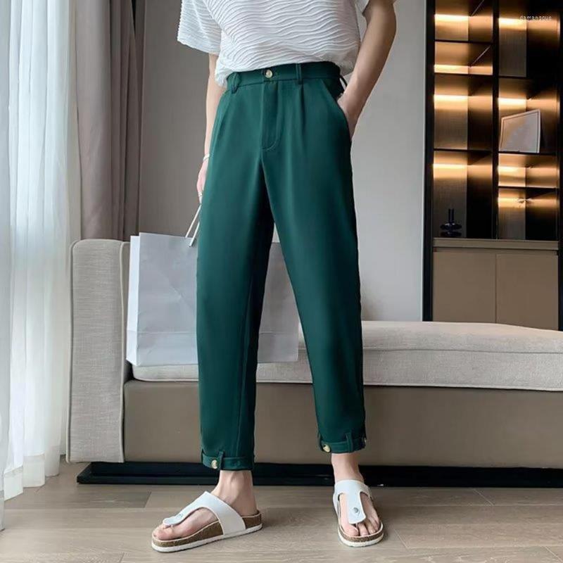 Men's Suits Male Pants Solid Color Button Placket Trousers Casual Summer Straight Nine-quarter Men Suit For Business, Black
Men's Suits Male Pants Solid Color Button Placket Trousers Casual Summer Straight Nine-quarter Men Suit For Business, Black