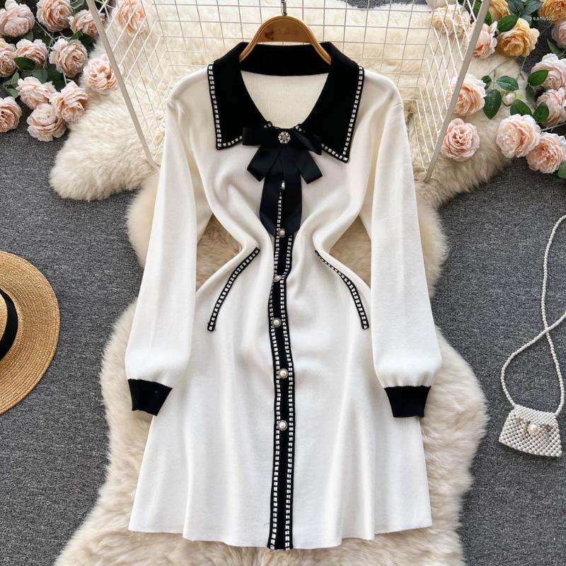 Casual Dresses Elegant Party All Match Women Sexy Holiday Club Puff Sleeve Turn Down Collar Sweetie Vestidos Vintage, White 
Casual Dresses Elegant Party All Match Women Sexy Holiday Club Puff Sleeve Turn Down Collar Sweetie Vestidos Vintage, White