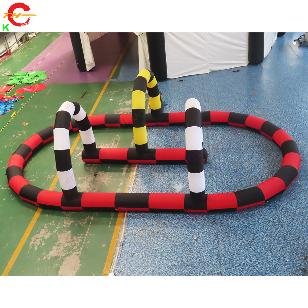 Free Ship Outdoor Activities 7x4m small kids Didi Car Swing cars Inflatable Race Track Game Toys for sale