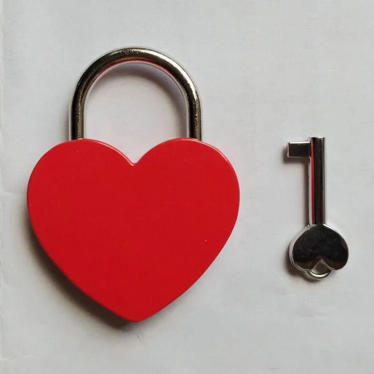 Creative Alloy Heart Shape Keys Padlock Mini Archaize Concentric Locks Vintage Old Antique Door Locks With Keys