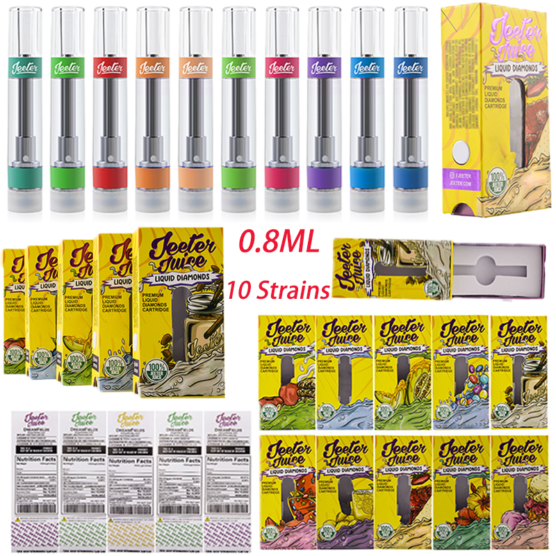 Jeeter Juice 0.8ML Atomizers Vape Cartridges Glass Tank Thick Oil Dab Pen Wax Vaporizers Carts E Cigarettes Strater Kits With Yellow Box Package 10 Strains
Jeeter Juice 0.8ML Atomizers Vape Cartridges Glass Tank Thick Oil Dab Pen Wax Vaporizers Carts E Cigarettes Strater Kits With Yellow Box Package 10 Strains