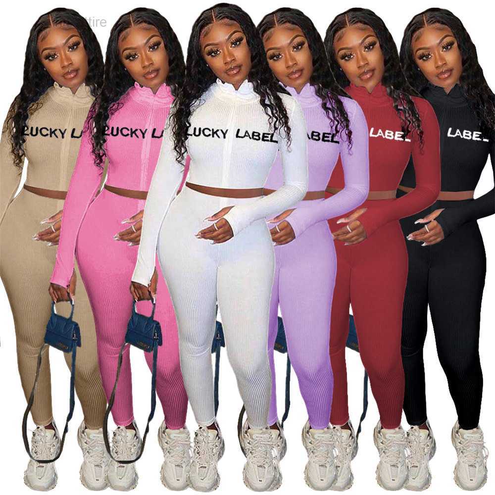 Wholesale Outfits Women Tracksuits Ribbed Two 2 Piece Set Fall Winter Sweatsuits Long Sleeve Pullover Shirt Pants Embroidery Lucky Label Clothes 8793, Black
Wholesale Outfits Women Tracksuits Ribbed Two 2 Piece Set Fall Winter Sweatsuits Long Sleeve Pullover Shirt Pants Embroidery Lucky Label Clothes 8793, Black