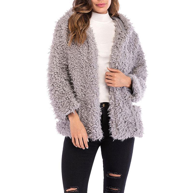 Women' Wool & Blends Autumn Fashion Women Hooded Short Coat Ladies Casual Long Sleeve Loose Zipper Warm Cardigan Jackets Chaqueta Mujer, Gray
Women' Wool & Blends Autumn Fashion Women Hooded Short Coat Ladies Casual Long Sleeve Loose Zipper Warm Cardigan Jackets Chaqueta Mujer, Gray