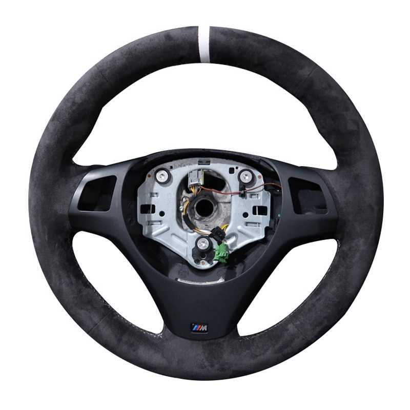 Steering Wheel Covers Car Steering Wheel Braid Cover Customized Anti-Slip Suede leather For BMW M Sport M3 E90 E91 E92 E93 E87 E81 E82 E88 X1 E84 G230
