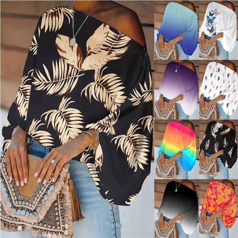 Women' T Shirts Women' Temperament Elegant Fashion Bell-Sleeved Shirt Spring And Autumn Sexy One-Shoulder Pullover Print Long-Sleeved
Women' T Shirts Women' Temperament Elegant Fashion Bell-Sleeved Shirt Spring And Autumn Sexy One-Shoulder Pullover Print Long-Sleeved