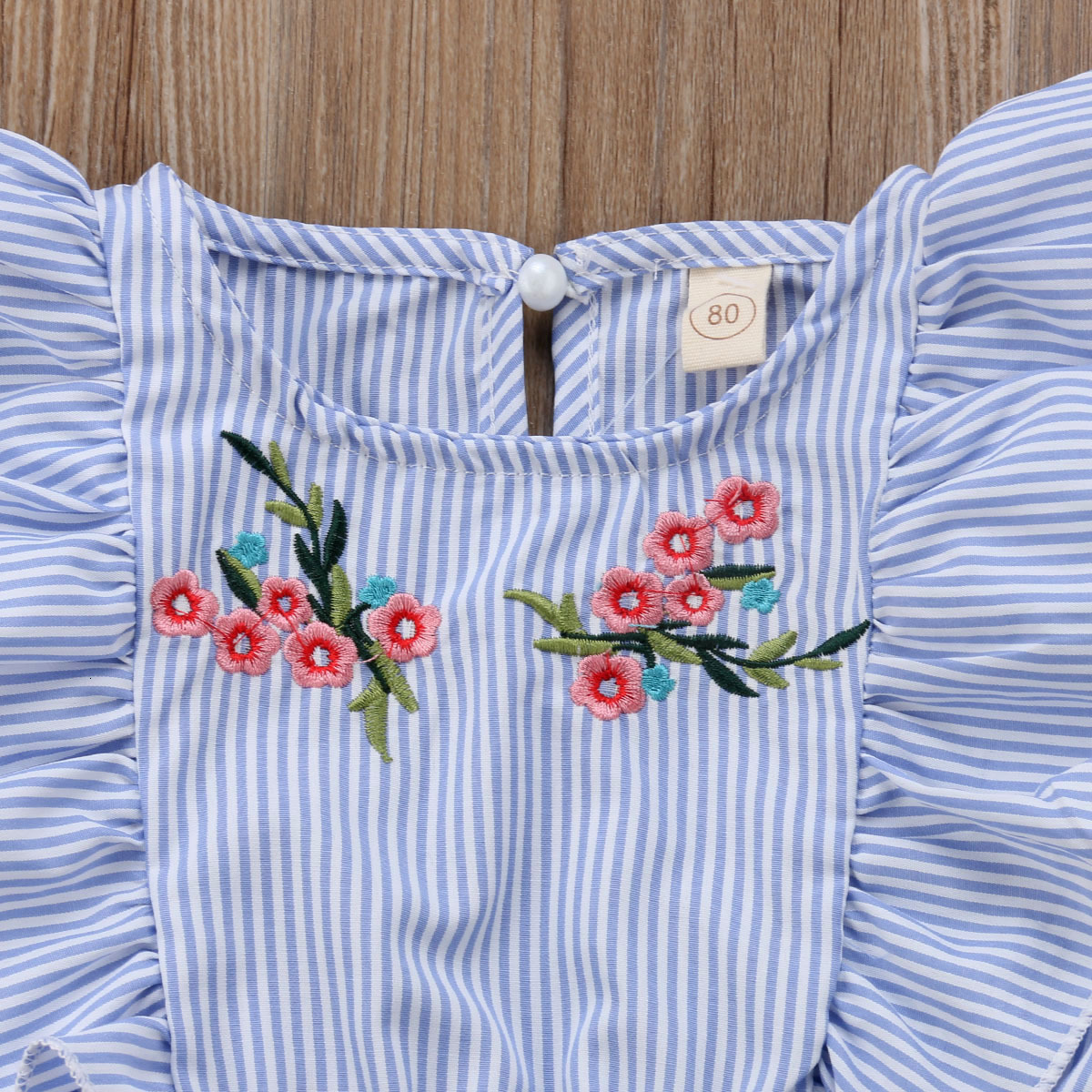 Rompers Toddler Kids Baby Girl Flower Stripe Ruffle Romper Jumpsuit Outfits Clothes 230525
