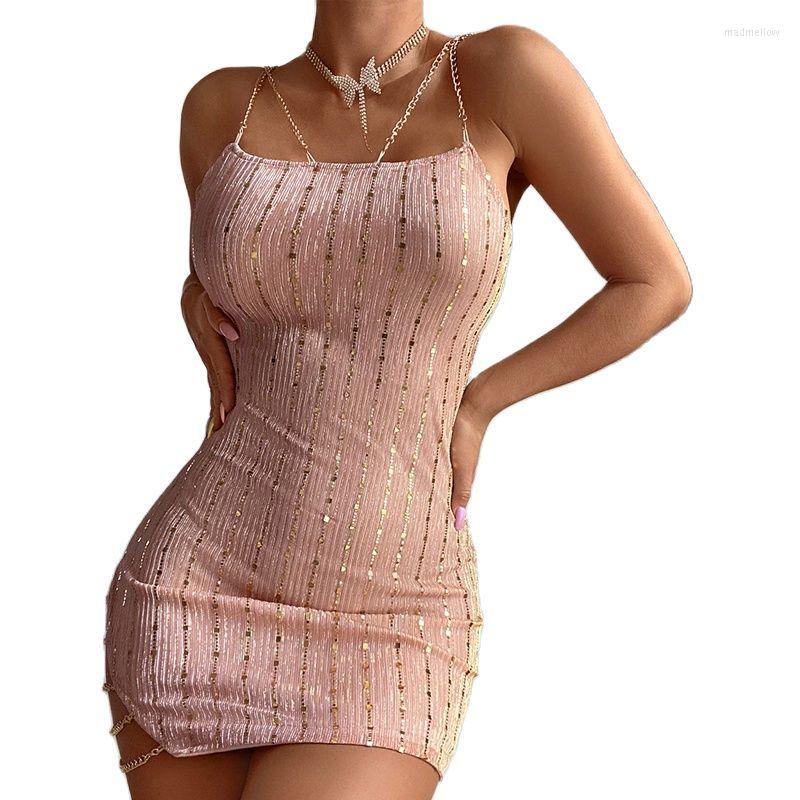 Casual Dresses Glitter Contrast Sequin Chain Strap Bodycon Dress 2023 Summer Ladies Sexy Party Club Mini, Pink
Casual Dresses Glitter Contrast Sequin Chain Strap Bodycon Dress 2023 Summer Ladies Sexy Party Club Mini, Pink