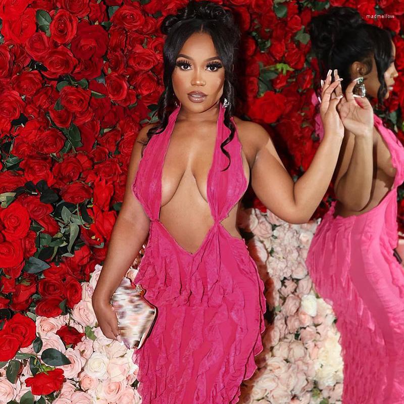 Casual Dresses Women Sleeveless Slim Evening Club Party Elegant Short 2023 Summer Sexy Halter Deep V Neck Backless Ruffles Mini Dress, Pink
Casual Dresses Women Sleeveless Slim Evening Club Party Elegant Short 2023 Summer Sexy Halter Deep V Neck Backless Ruffles Mini Dress, Pink