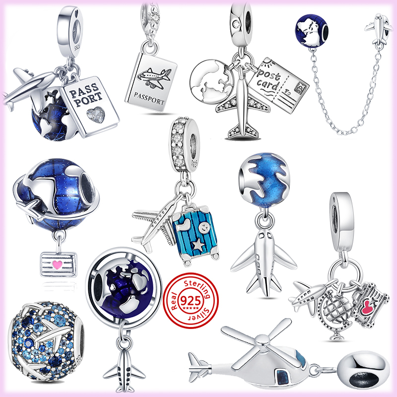 925 Sterling Silver Charm Is Suitable For Primitive Earth Plane Handwriting Postcards Hanging Charm Pearl DIY Making Bracelet Free Delivery