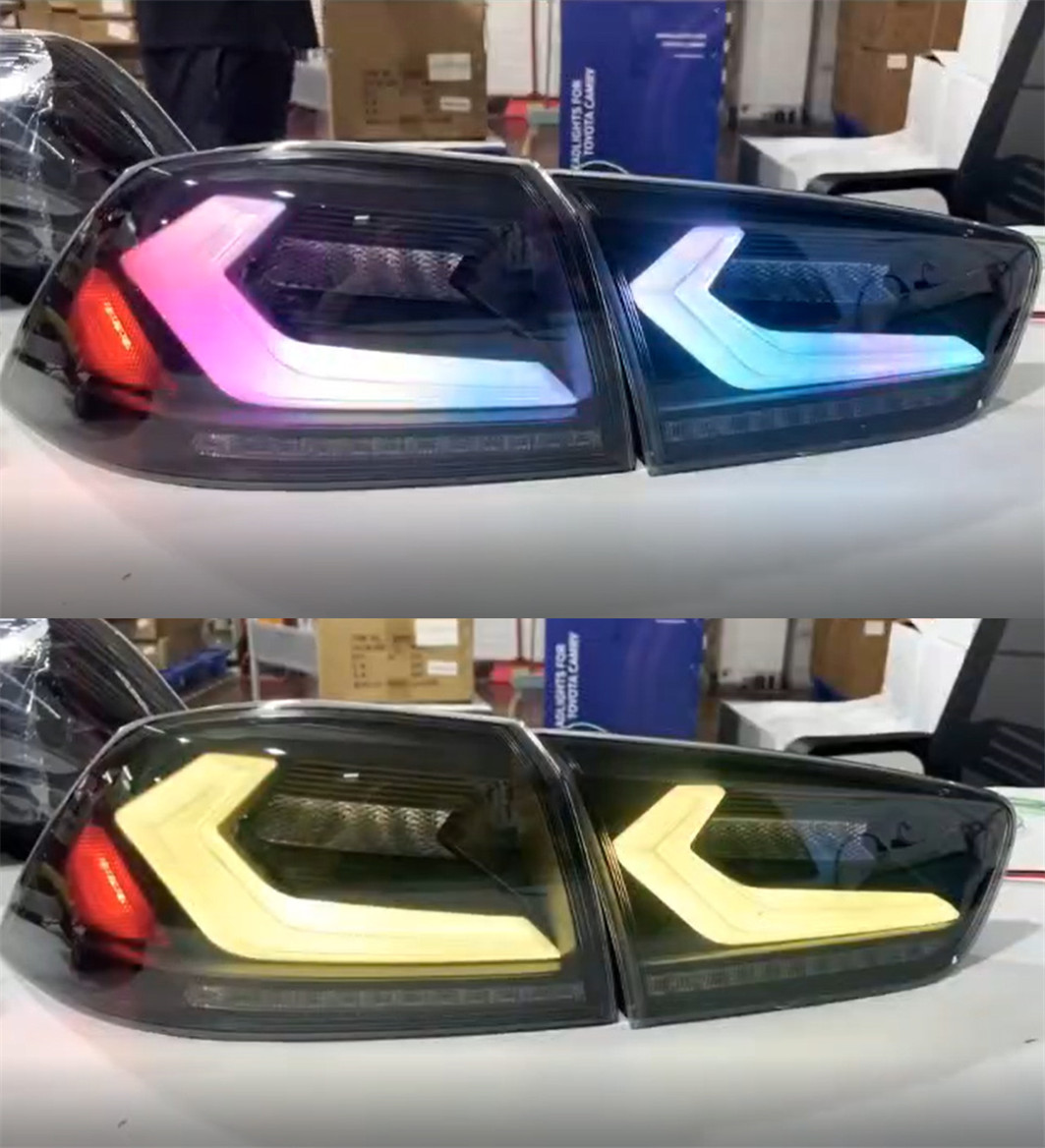 Auto Rear Stop Taillights For Mitsubishi Lancer EX EVO 2008-20 21 LED Taillight Assembly RGB Style Signal Lights Reverse Brake