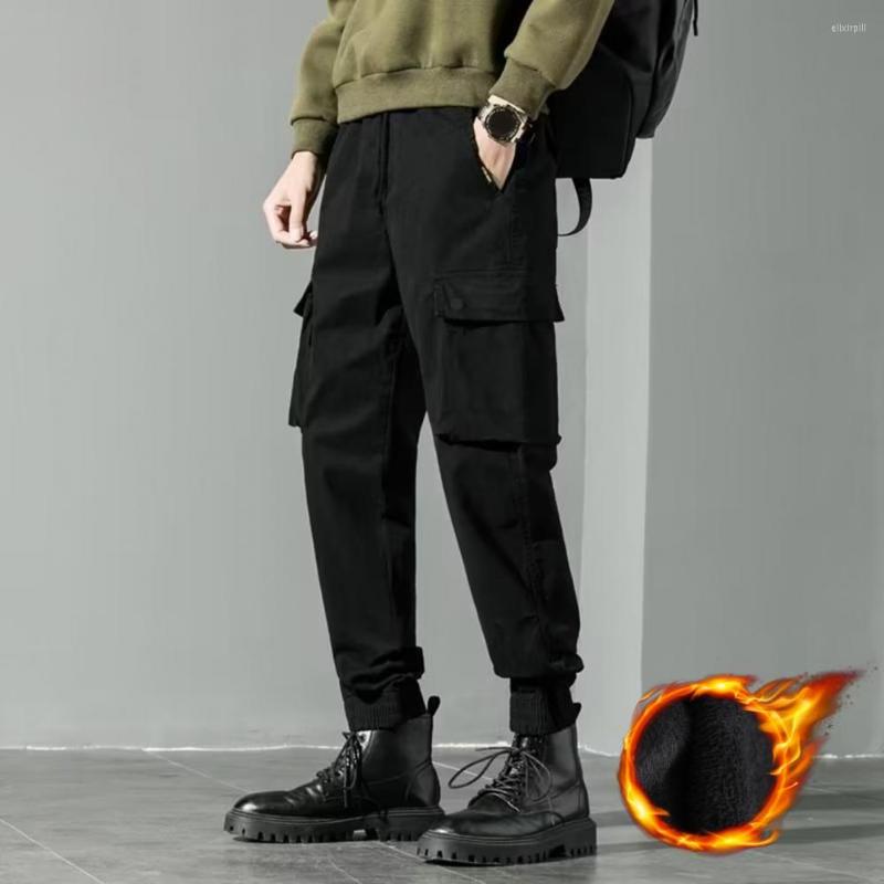 Men's Pants Men Cargo Multi Pockets Elastic Waist Ankle-banded Drawstring Match Top Thicken Plus Size Winter Trousers Male Clothes, Black
Men's Pants Men Cargo Multi Pockets Elastic Waist Ankle-banded Drawstring Match Top Thicken Plus Size Winter Trousers Male Clothes, Black
