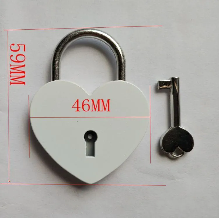 Creative Alloy Heart Shape Keys Padlock Mini Archaize Concentric Locks Vintage Old Antique Door Locks With Keys