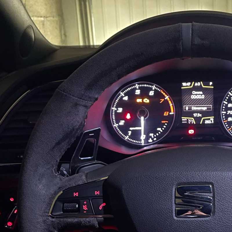 Steering Wheel Covers Anti-Slip Black Suede Braid Car Steering Wheel Cover For Seat Leon Cupra R Leon ST Cupra Leon ST Cupra Ateca Cupra Ateca FR G230