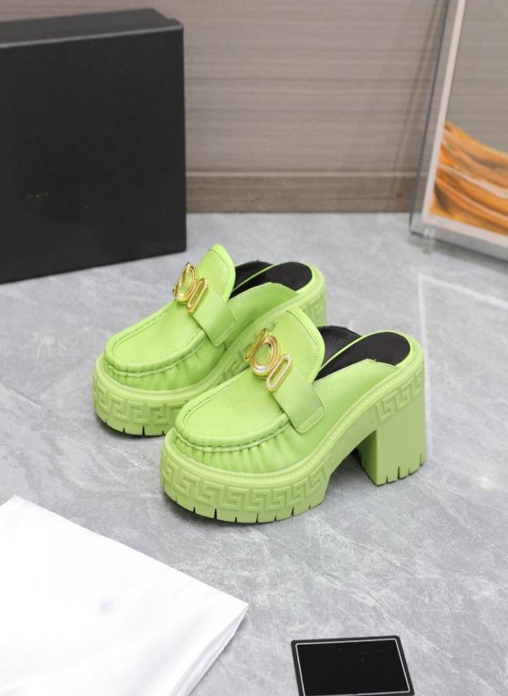 2022 Women039s Dress Shoes thick sole embossed pleated highheeled slippers Lefu shoes2687002, Green
2022 Women039s Dress Shoes thick sole embossed pleated highheeled slippers Lefu shoes2687002, Green