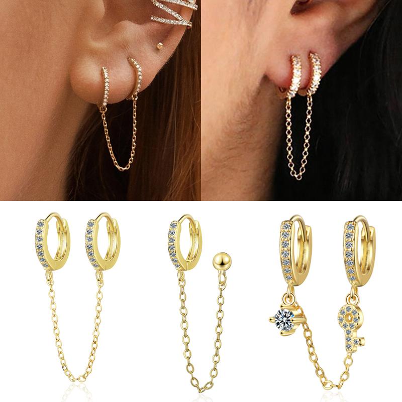 Stud Earrings Single Circle Link Chain Studs For Women Personality Shiny CZ Female Daily Earring Fancy Gifts Fashion Jewelry
Stud Earrings Single Circle Link Chain Studs For Women Personality Shiny CZ Female Daily Earring Fancy Gifts Fashion Jewelry