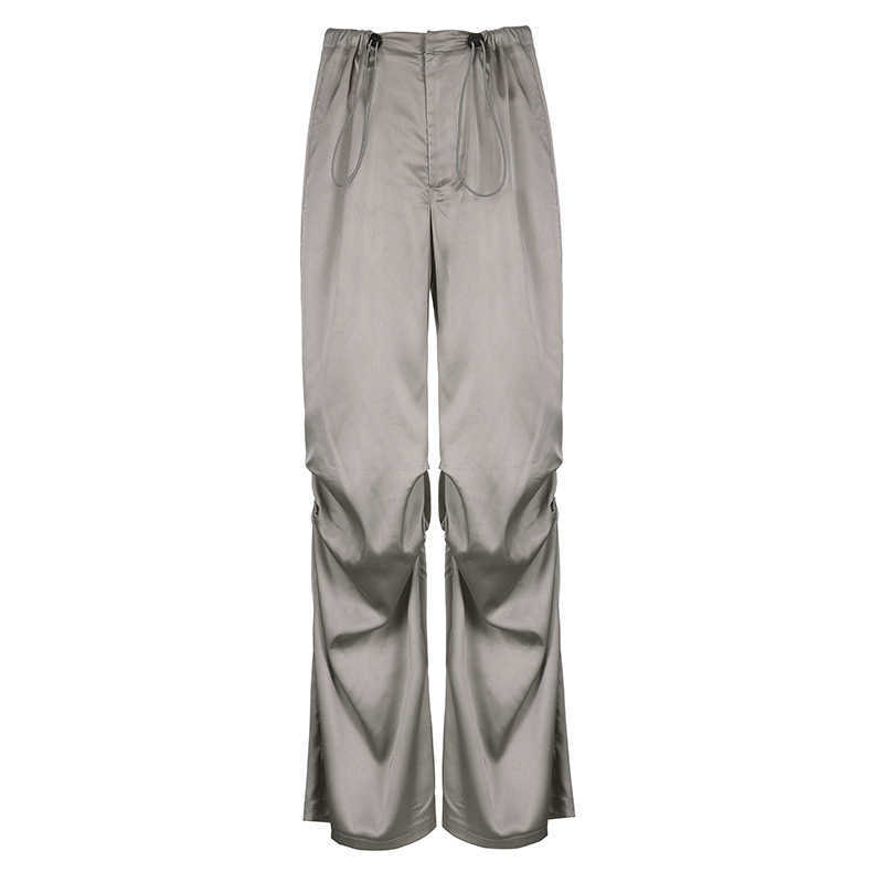 2023 Spring/Summer New Elastic Drawstring Pleated Casual Pants, Black