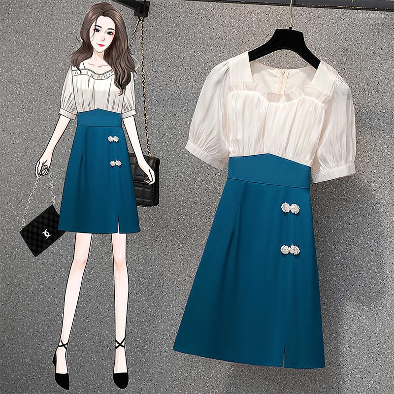 Party Dresses Large Size Ladies Summer French Splicing Fat Woman In The Long Thin Web With Short Sleeves Dress, Picture color
Party Dresses Large Size Ladies Summer French Splicing Fat Woman In The Long Thin Web With Short Sleeves Dress, Picture color