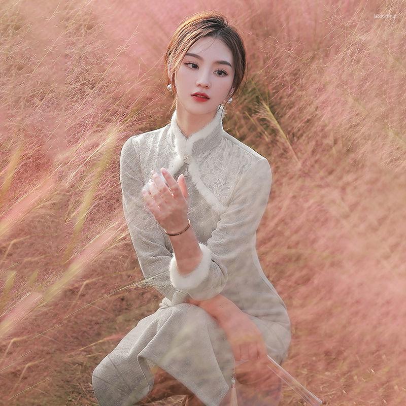 Ethnic Clothing Winter Women Qipao Chinese Style Ladies Evening Party Dress Vintage Mandarin Collar Cheongsam Classic Slim Sexy Qi Pao
Ethnic Clothing Winter Women Qipao Chinese Style Ladies Evening Party Dress Vintage Mandarin Collar Cheongsam Classic Slim Sexy Qi Pao