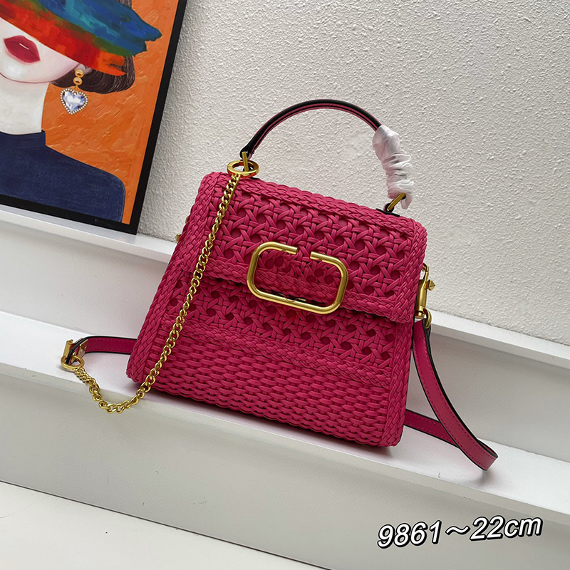 Top Tote bag Luxury 7A Designer Bag Hand knitting handbag Leather handle wallet metal chain lock shoulder crossbody bag Vintage women's handbags Rose red wallet, Black
Top Tote bag Luxury 7A Designer Bag Hand knitting handbag Leather handle wallet metal chain lock shoulder crossbody bag Vintage women's handbags Rose red wallet, Black