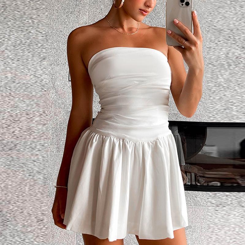 Casual Dresses Women Sexy Bra Strapless Mini Dress Solid Short Robe Fashion Elegant Evening Party Club Vestidos Female Y2K Clothes, White
Casual Dresses Women Sexy Bra Strapless Mini Dress Solid Short Robe Fashion Elegant Evening Party Club Vestidos Female Y2K Clothes, White
