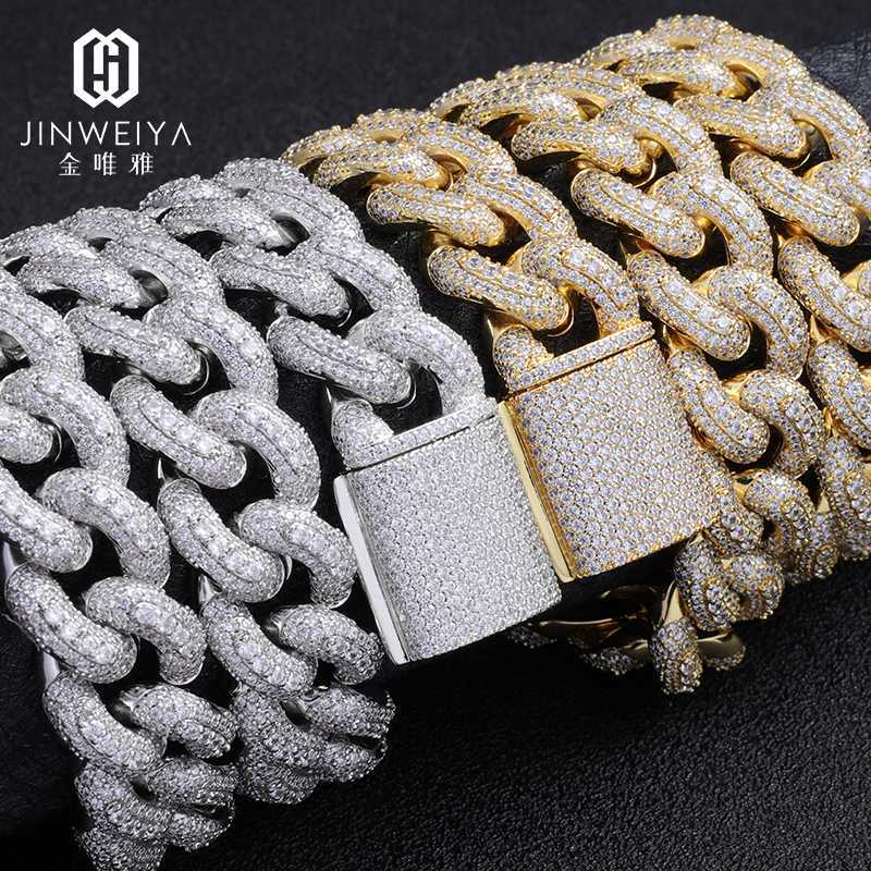 Wholesale Hip Hop 14k Gold Chain Diamond Zircon White Iced Out Cuban Link Men Necklace
Wholesale Hip Hop 14k Gold Chain Diamond Zircon White Iced Out Cuban Link Men Necklace