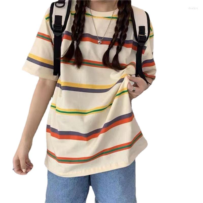 Women' T Shirts Preppy Style Unisex T-shirt 2023 Summer Korean Oversize Short-sleeved Female Harajuku All-match Striped Student Top, Q77 apricot
Women' T Shirts Preppy Style Unisex T-shirt 2023 Summer Korean Oversize Short-sleeved Female Harajuku All-match Striped Student Top, Q77 apricot